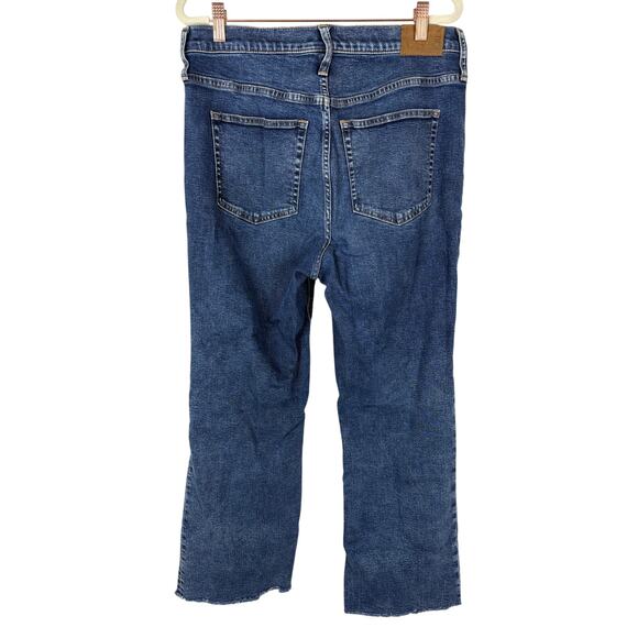 J Crew Slim Demi Boot Jeans Denim High Rise Raw Hem Stretch Agnes Wash Size 31 - Picture 3 of 9